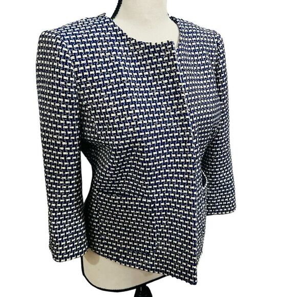 J. Crew Womens Woven Silk Blend Tweed Blazer Jacket Size 4 #96539 - Picture 7 of 11